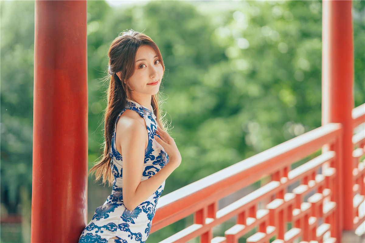 黑川 青花旗袍主题摄影